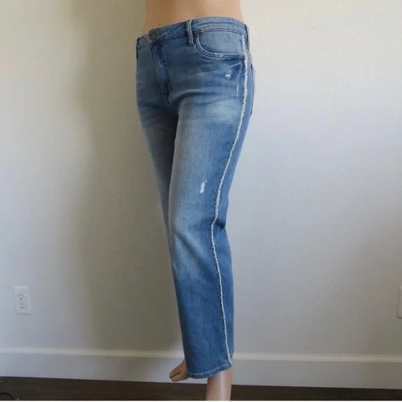 KUT from the KLOTH Jeans Women DISTRESSED Kelsey FAB AB Ankle FLARE Plus Size 16 - Picture 4 of 5